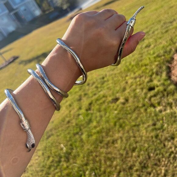 Silver Serpenti Snake Necklace-Bracelet Multifunctional - Picture 9 of 14